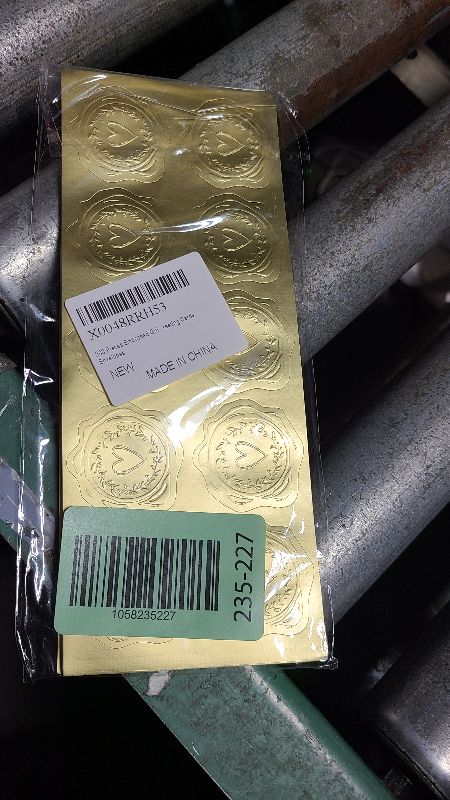 Photo 1 of 300 Pieces Embossed Gold Foil Stickers Gold Stickers for Envelopes, Wedding Invitations, Christmas Greeting Cards Envelopes (Gold Heart-Love)