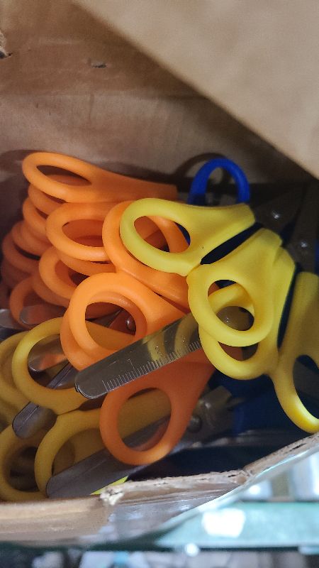 Photo 1 of 240 Pcs Kids Scissors Bulk for School 5'' Student Scissors Child Scissors Blunt Tip Safety Scissors Stainless Steel Paper Scissors for Kindergarten Primary Craft Project (240)