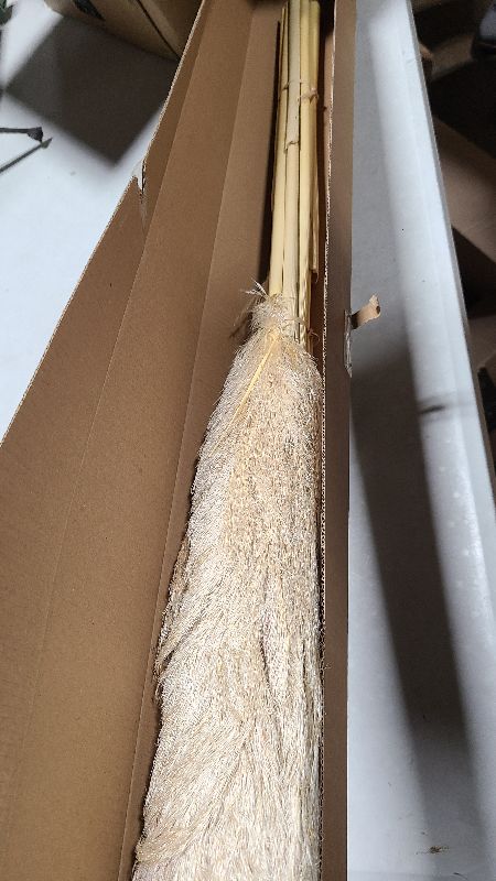 Photo 1 of 46inch 12pcs Dried Pampas Grass Decor Tall-Large Brown Pompas Grass Floral-Natural Tall Fluffy Pampas Grass Flower for Floor Vase,Wedding,Party,Living Room Floor,Boho Home Decor
