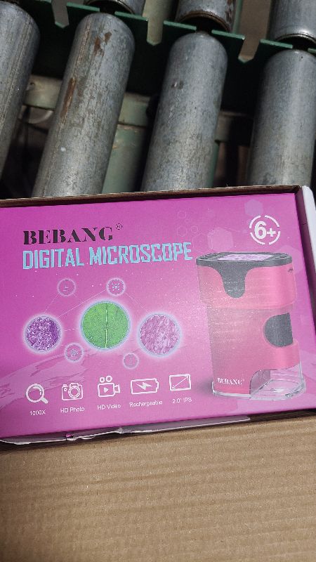 Photo 1 of 1000X Handheld Microscope for Kids 4K 2.0" Screen Rechargeable Mini Pocket Digital Microscopes w/Slides Kit Portable Edu Gift Age 4-6 8-12 Children Students (Pink)