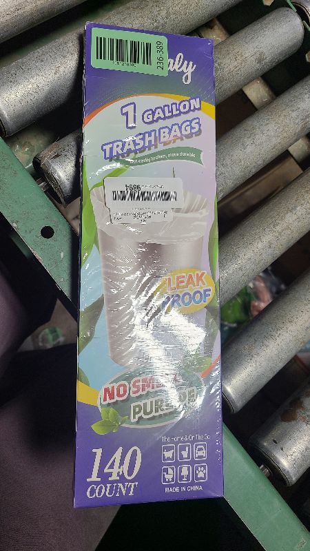 Photo 1 of 1 Gallon 140 pcs (0.8-1 Gal) Small Clear Trash Bags, Strong 0.8 Gallon 1 Gallon 1.2 Gallon Garbage Bags, Bathroom Trash Can Bin Liners,Mini Bags Waste Basket Liner,Fit 3,4.5 Liter, 0.8-1.2 Gal?1C140)