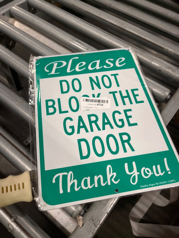 Photo 1 of (2 Pack) Do Not Block Garage Door Signs, No Parking Signs, 14 x 10 Inches .040 Rust-Free Aluminum, UV Protected, Weather Resistant, Waterproof, Durable Ink, Easy to Mount