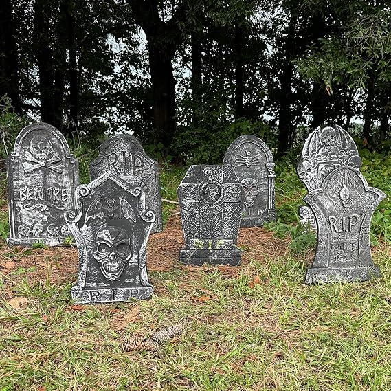 Photo 1 of ** SIMILAR IMAGE UNKNOWN BRAND OR SIZE**Halloween 7pcs Tombstone Decorations Headstone Yard Signs Gravestone Decor Graveyard for Outdoor Lawn Yard Garden Decorations Halloween Yard Stakes