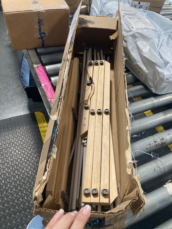 Photo 1 of ***SIMILAR PRODUCT***
Household Essentials X-Frame Clothes Drying Rack, Stabile Wood Frame with Slanted Feet, Smooth Vinyl Wrapped Rods, 23.8 Feet of Hanging Space, Ready to Assemble, Flat Top, Natural