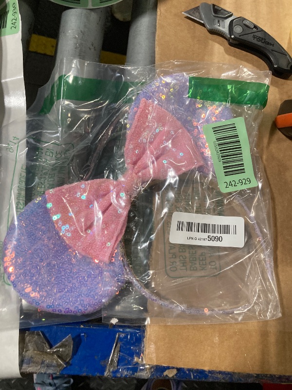 Photo 1 of ***1 only *** AQOKKA Mouse Ears Headbands with Bow Minnie Ears Cosplay Costume Hair Accessories for Women Girls Birthday Party Decoration