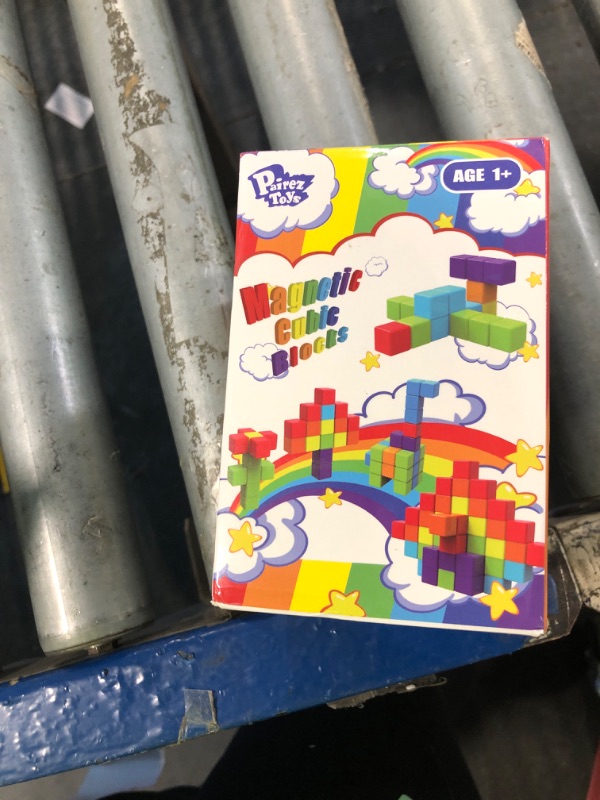 Photo 1 of Magnetic Building Blocks Large, 1.65 inch Magnetic Stacking Cubes for Toddlers, Sensory & Montessori Toys for Boys & Girls 1 2 3 Years Old (12 PCS)