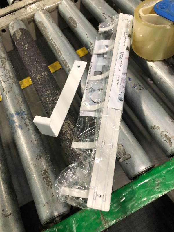 Photo 1 of ** MISSING ONE DOOR HANDLE ** Peasulin Over The Door Hooks, Sturdy Door Hanger, Large Over The Door Towel Rack with 12 Hooks, Heavy Duty Easy to Install, for Bathroom, Bedroom?Kitchen?Hanging Towels, Coats (White)