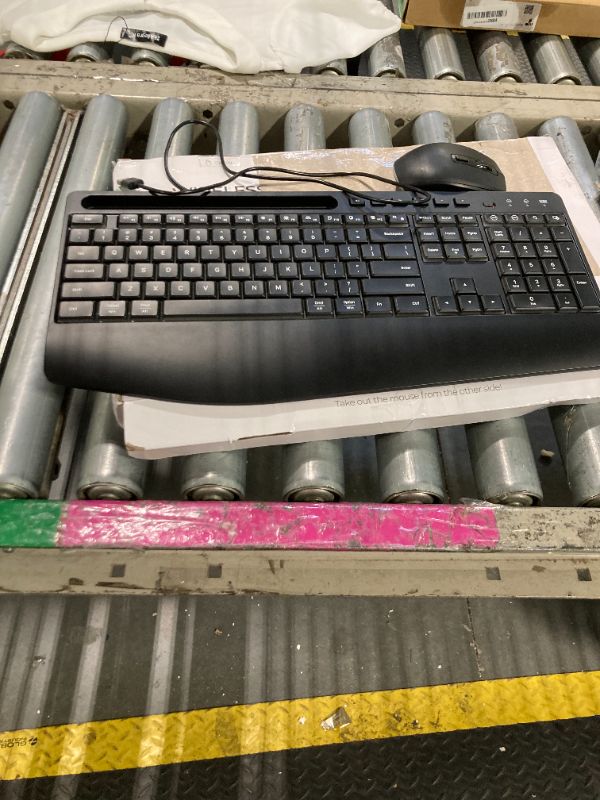 Photo 1 of *****CORRET ITEM**** Wireless Keyboard and Mouse Combo - Dual System RGB Backlit Mouse and Keyboard,2.4G Rechargeable,Full-Sized Ergonomic Silent Design with Phone Holder for Windows Mac PC Laptop (Black-V1)