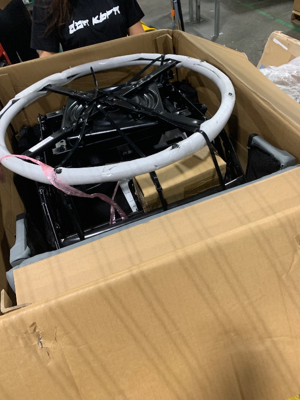 Photo 1 of ***ONLY BOX 1/2*** GarveeHome Power Recliner Chair Swivel Glider Upholstered Faux Leather Nursery Rocker Reclining Sofa Chair with Charging Port, Curved Armrests & Padded Backrest (Gray)