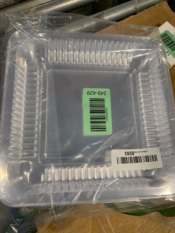 Photo 1 of (35 Pack) 8x8 Square Aluminum Baking Cake Pans with Clear Plastic Lids - Foil Pans with Lids - Disposable Food Containers Great for Cooking, Heating, Storing, Prepping Food