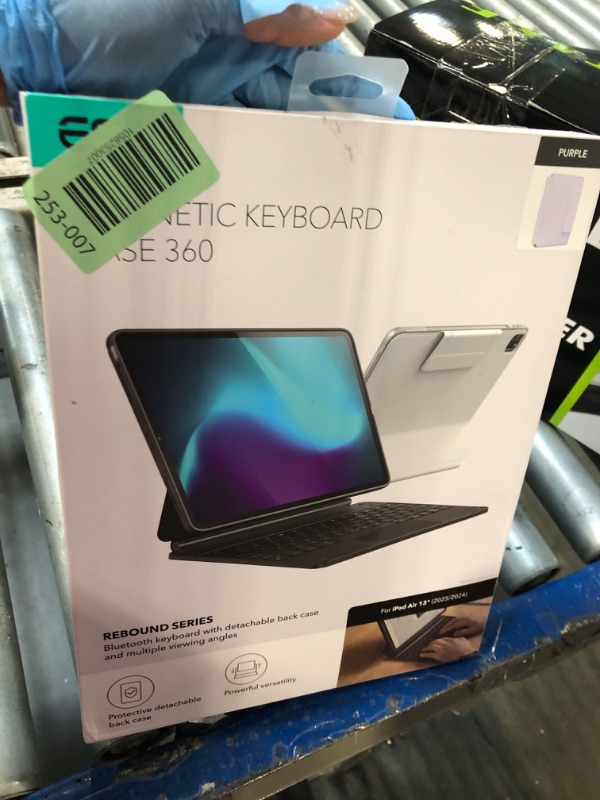 Photo 1 of ESR iPad Air 13 Inch Case Keyboard (M3/M2, 2025/2024), Easy-Set Magnetic Stand, Portrait/Landscape Mode, Removable Case with Multi-Touch Trackpad, Rebound 360 Series, Purple