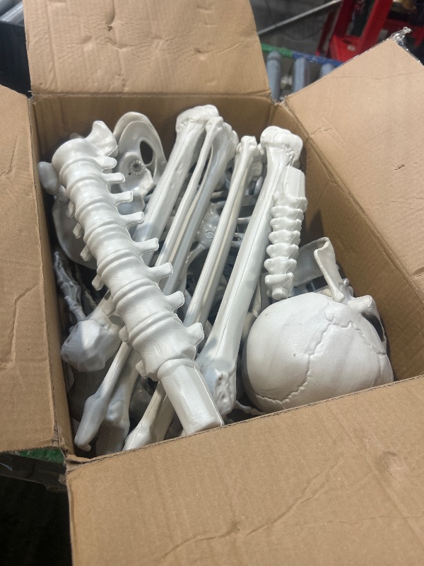 Photo 1 of UMEELR 5.9FT Poseable Life Size Skeleton, Plastic Full Size Human Skeletons with Movable Joints for Halloween Garden Party Decoration