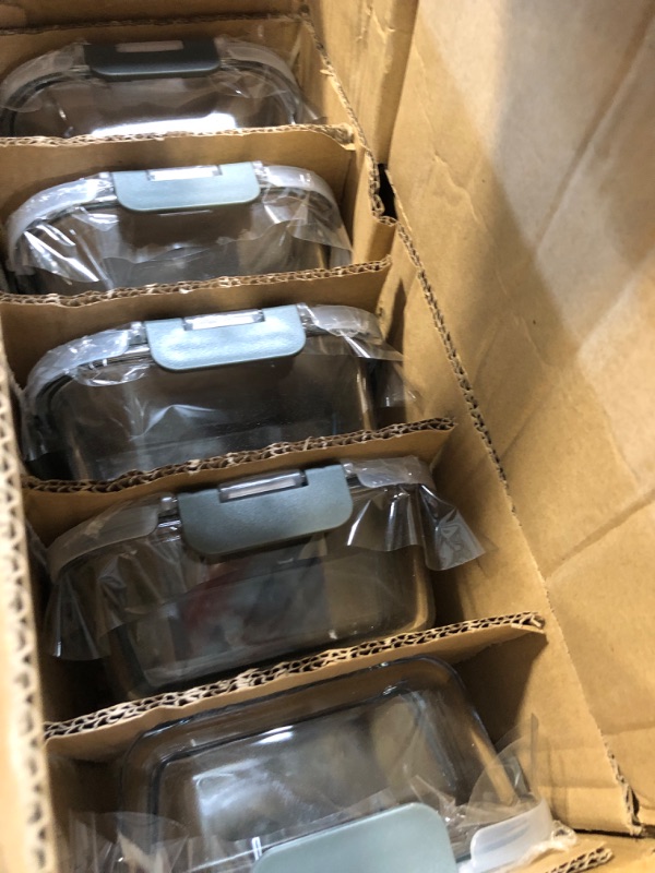 Photo 1 of [5-Pack,36 Oz]Glass Meal Prep Containers 2 Compartments Portion Control with Upgraded Snap Locking Lids Glass Food Storage Containers, Microwave, Oven, Freezer and Dishwasher (4.5 Cups)