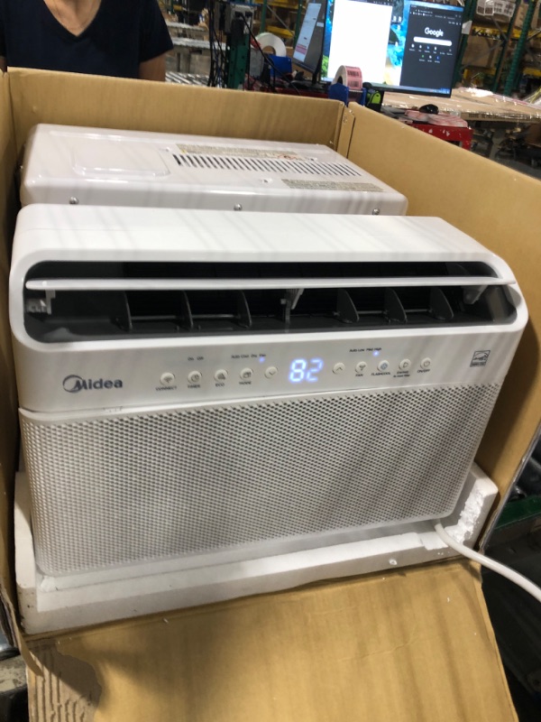 Photo 1 of *** USED****
Midea 12,000 BTU U Shaped Smart Inverter Window Air Conditioner - Cools 550 Sq Ft, Ultra Quiet with Open Window Flexibility - Alexa/Google Assistant Compatible - 35% Energy Savings, Remote (Updated)