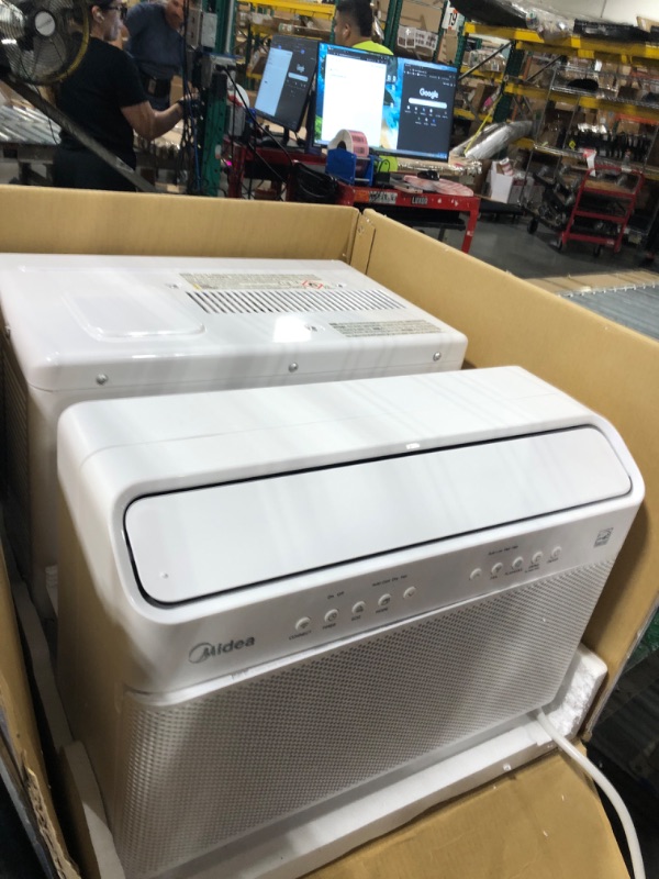 Photo 1 of *** USED****
Midea 12,000 BTU U Shaped Smart Inverter Window Air Conditioner - Cools 550 Sq Ft, Ultra Quiet with Open Window Flexibility - Alexa/Google Assistant Compatible - 35% Energy Savings, Remote (Updated)