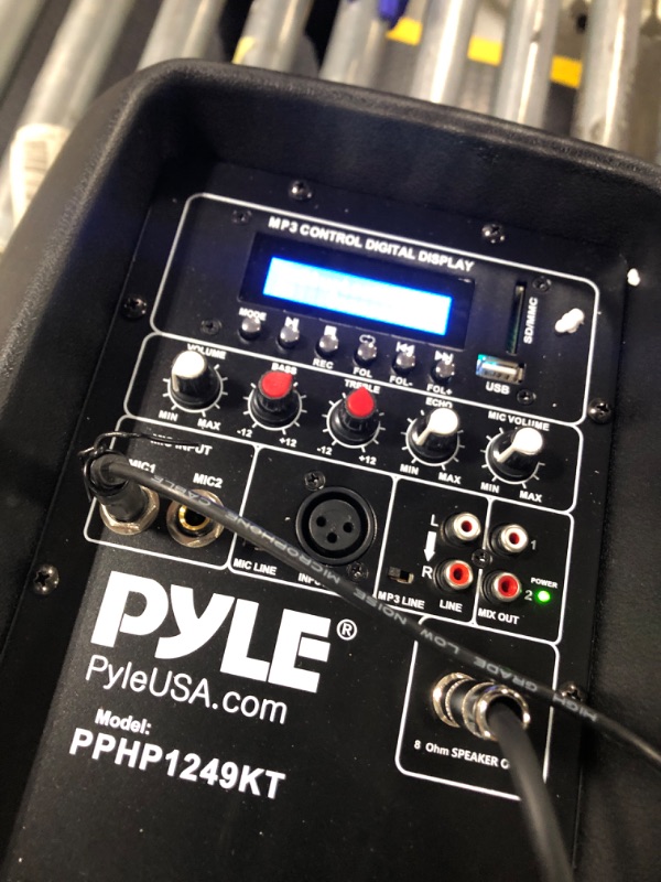 Photo 1 of  ** VERY USED **/* Pyle Wireless Portable PA System Kit - 1800W Peak, Bluetooth Compatible, Active + Passive Pair For Indoor / Outdoor Sound, Multiple Inputs-USB SD AUX XLR RCA, Comes With 2 Stands, Wired Mic, Remote