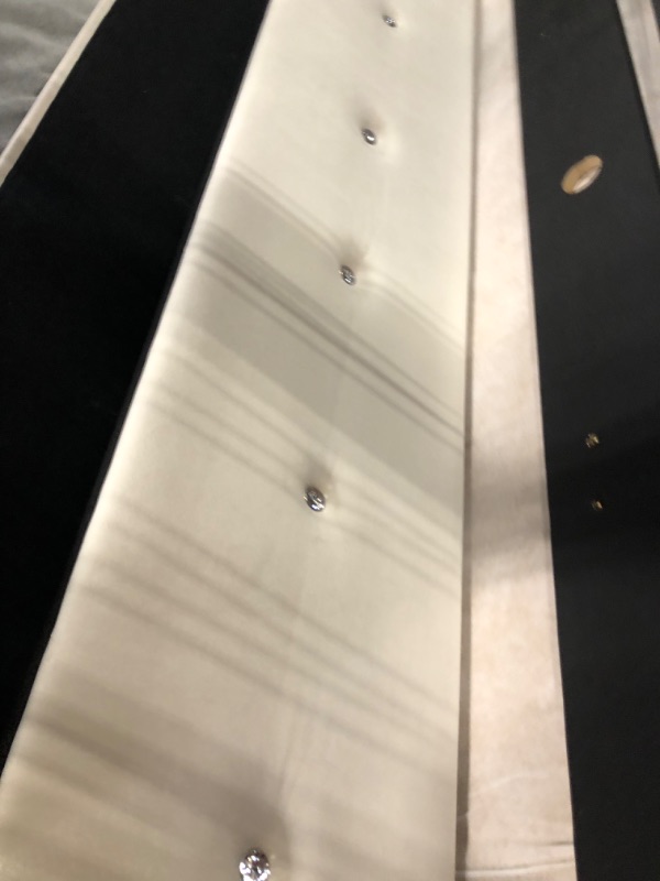 Photo 1 of *** MISSING PART **** GarveeHome Queen Bed Frame with Storage Headboard& Charging Station, Velvet Upholstered Queen Platform Bed Frame with 4 Drawers&Wooden Slat Support, Noise Free Design, Easy to Assemble, Beige