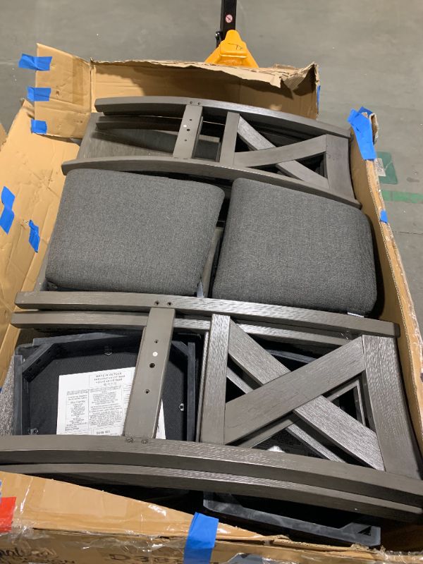 Photo 1 of ** USED / LOOSE SCREWS/ MISSING PARTS***
Signature Design by Ashley Caitbrook Rustic 7 Piece Dining Set, Include Table and 6 Chairs, Gray