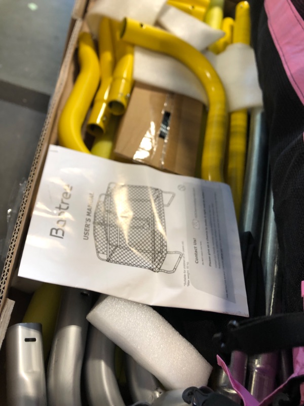 Photo 1 of ** USED / UNTESTED ** 6.5FT Rectangle Trampoline for Kids, 78”ASTM Approved Recreational Trampolines with Swing, Small Toddler Trampoline with Safety Enclosure Net, Outdoor and Backyard, Gifts for Children & Boys & Girls