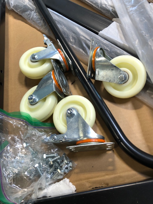 Photo 1 of ** VERY USED/ MISSING PARTS **
Folding Table Cart Rack, 1500 LBS Panel Dolly Cart with 5 in Swivel Casters, 10 Table Capacity, Heavy-Duty Drywall Sheet Cart, Handling Wall Panel, Sheetrock, Lumber for Garage, Home, Warehouse