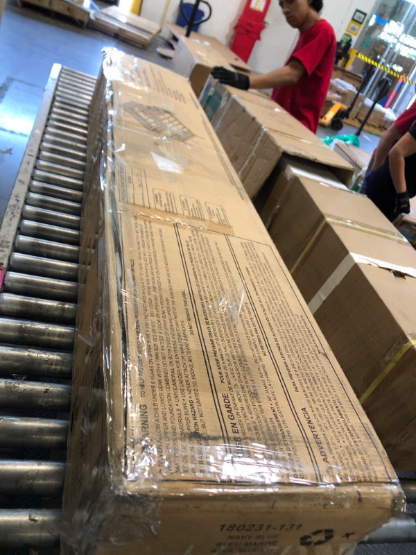 Photo 1 of ** NEW **
Max & Lily Bunk Bed Twin Over Full Size with Ladder, Solid Wood Platform Bed Frame with Ladder for Kids, 14" Safety Guardrails, Easy Assembly, No Box Spring Needed, Blue