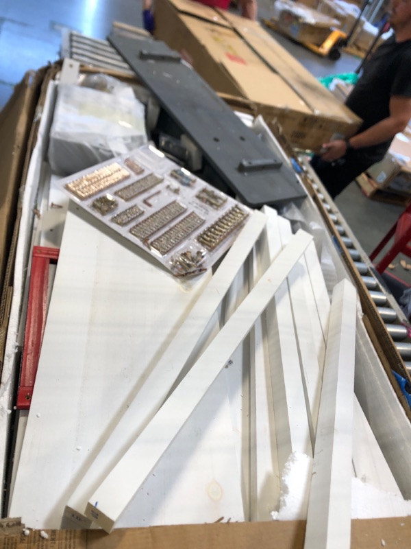 Photo 1 of  *** USED / MISSING PARTS/ small detail ** 
 KidKraft Modern Outdoor Wooden Playhouse with Picnic Table, Mailbox and Outdoor Grill, White