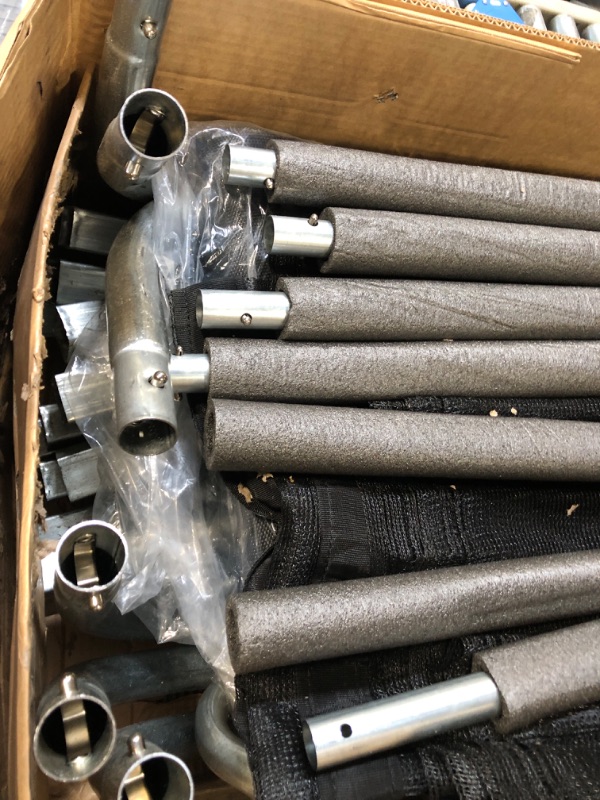 Photo 1 of ** USED / MISSING PARTS ***
8FT 10FT 12FT 14FT Outdoor Trampoline with Basketball Hoop and LED Lights, ASTM Approved Recreational Trampolines for Kids and Adults with Net and Ladder