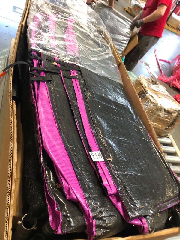 Photo 1 of ** USED / MISSING PARTS ***
8FT 10FT 12FT 14FT Outdoor Trampoline with Basketball Hoop and LED Lights, ASTM Approved Recreational Trampolines for Kids and Adults with Net and Ladder