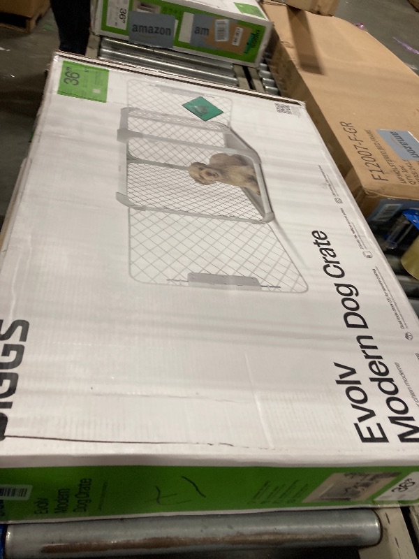 Photo 1 of *** FACTORY SEALED *** DIGGS Evolv Dog Crate - Slim, Durable Dog Kennel with Removable Ceiling Panel and Modular Design - Safe, Stylish, and Convenient (Ash, Intermediate)