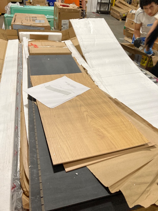 Photo 1 of ** USED / MISSING PARTS *** 70.1" TV Stand, Modern TV Console Table with Storage Compartment and Sliding Door, Gaming Entertainment Center with Cabinet for Living Room, Bedroom, Office, Oak