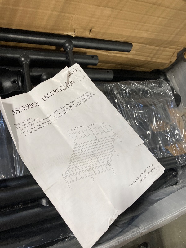 Photo 1 of  ** VERY USED / MISSING PARTS ** ZIYOO Vintage-Inspired 18 Inch Metal Bed Frame - Victorian Headboard & Footboard, Sturdy Platform Design, Under Bed Storage, No Box Spring Needed, Noise Free, Queen Size