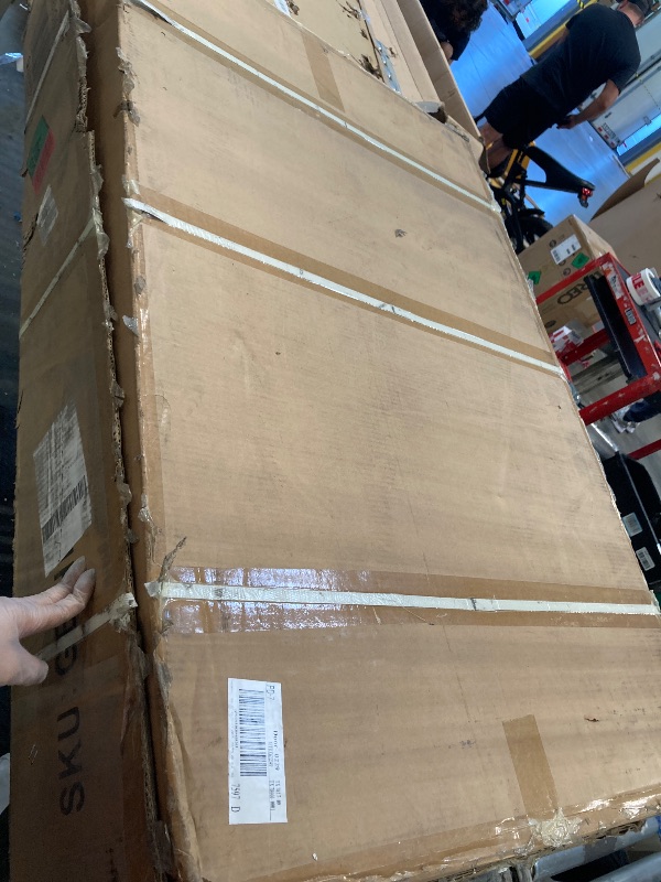 Photo 1 of ** MINOR DETAILS****47.2" Heavy-Duty Dog Crate with Roof Window & Lockable Wheels, Indoor/Outdoor Metal Pet Kennel with Dual Trays