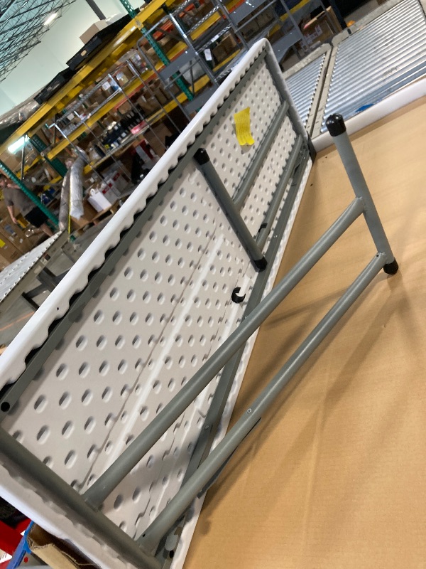 Photo 1 of *****Retail Price 69.99*******BTEXPERT White Plastic Folding Table for Seminars and Training, 152 cm (5 ft) Long, 46 cm (18 in) Wide and 74 cm (29 in) High, Ideal for Indoor and Outdoor Events. Lightweight.
**Only one piece**