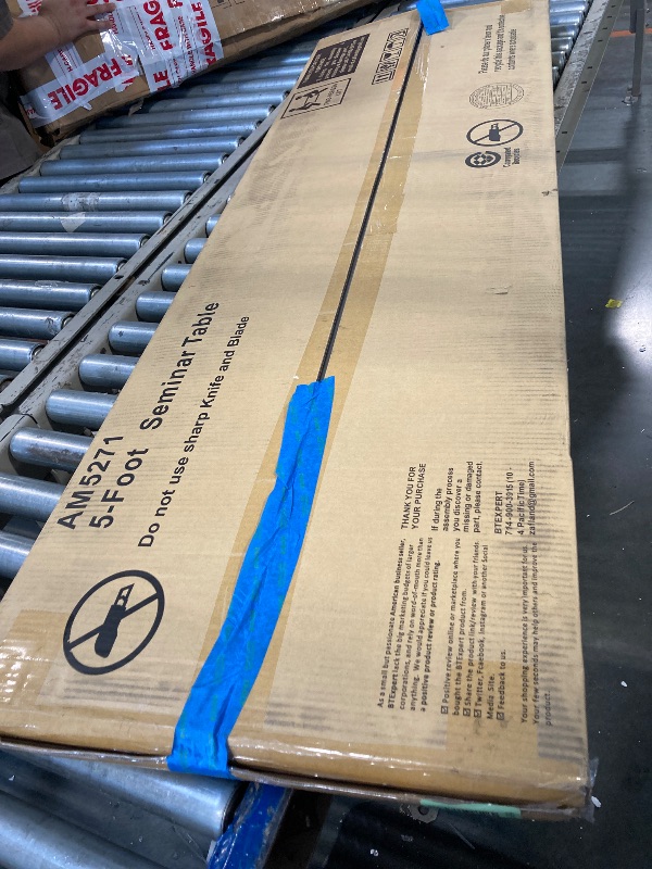 Photo 1 of *****Retail Price 69.99*******BTEXPERT White Plastic Folding Table for Seminars and Training, 152 cm (5 ft) Long, 46 cm (18 in) Wide and 74 cm (29 in) High, Ideal for Indoor and Outdoor Events. Lightweight.
**Only one piece**