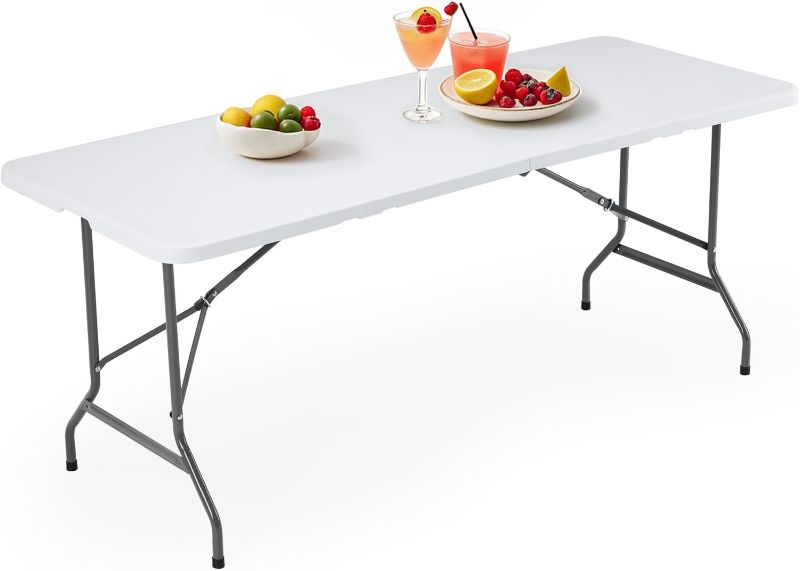 Photo 1 of *****Retail Price 69.99*******BTEXPERT White Plastic Folding Table for Seminars and Training, 152 cm (5 ft) Long, 46 cm (18 in) Wide and 74 cm (29 in) High, Ideal for Indoor and Outdoor Events. Lightweight.
**Only one piece**