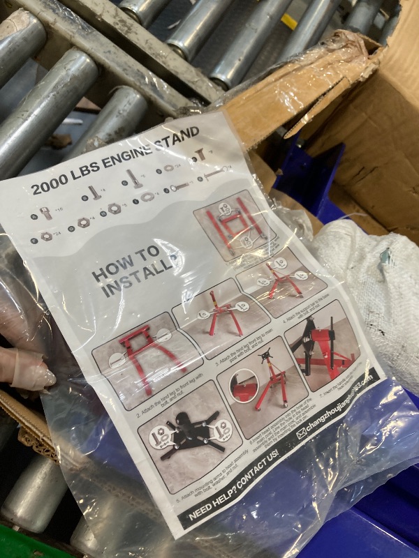 Photo 1 of ***MINOR DETAILS/ VERY USED/ MSSING PARTS **** 
Engine Stand, 2000LBS Capacity Engine Motor Stand with 360-Degree Rotating Head,6 Casters, 4 Adjustable Arms,Folding Heavy-Duty Steel Engine Lift Stand for Auto Motor Repair