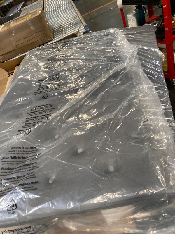 Photo 1 of *** VERY USED/ MSSING PARTS/ UNTESTED***
DWVO Queen Bed Frame with 52" High Headboard, Upholstered Platform Bed Frame with Button Tufting and Nailhead Trims, No Box Spring Needed (Gray)