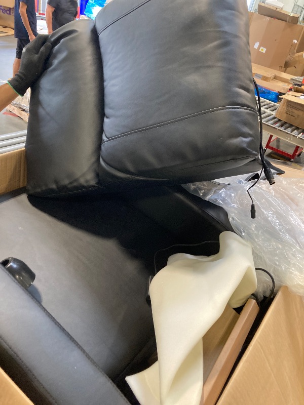 Photo 1 of ** USED/ MISSING PARTS / MINOR DAMAGE ***
SMUG Recliner Chair for Living Room, Leather Home Theater Seating with Lumbar Support with Adjustable Backrest and Footrest, Modern Living Room Furniture with Padded Seat Backrest, Black