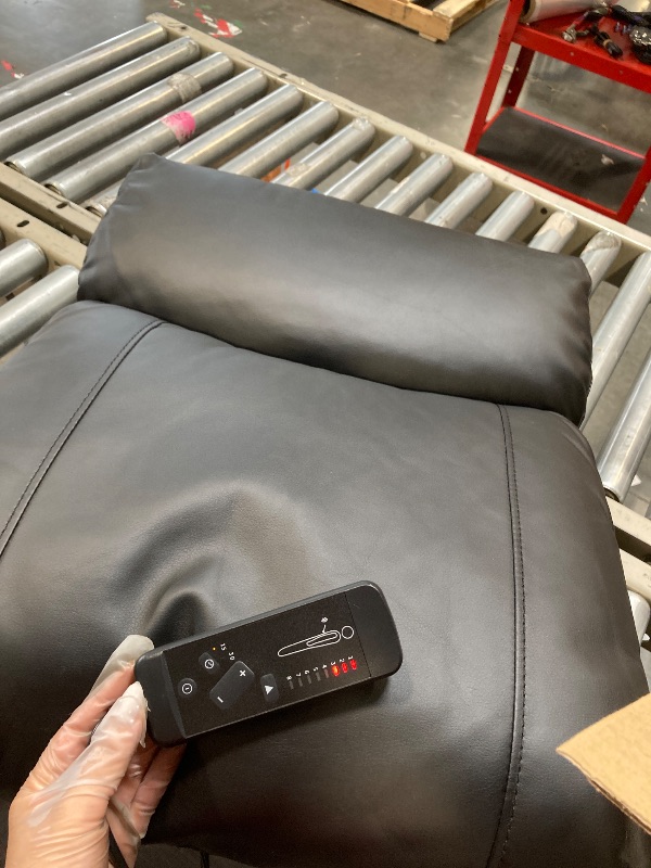 Photo 1 of ** USED/ MISSING PARTS / MINOR DAMAGE ***
SMUG Recliner Chair for Living Room, Leather Home Theater Seating with Lumbar Support with Adjustable Backrest and Footrest, Modern Living Room Furniture with Padded Seat Backrest, Black