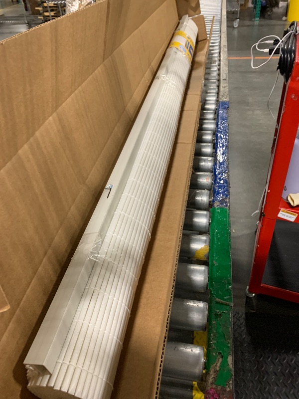 Photo 1 of ** used ** Radiance White Cordless Light Filtering UV Protection PVC Manual Roll-Up Sun Shade 72 in. W x 72 in. L 3320166