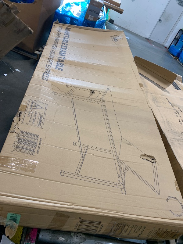 Photo 1 of ** FACTORY SEAL ** Vivacomfort Exam Table with Paper Towel Roll Dispenser - Medical Treatment Tables - Adjustable Physical Therapy Patient Examination Bed, Durable, Low Maintenance and Holds Up to 440 Lbs (Blue)