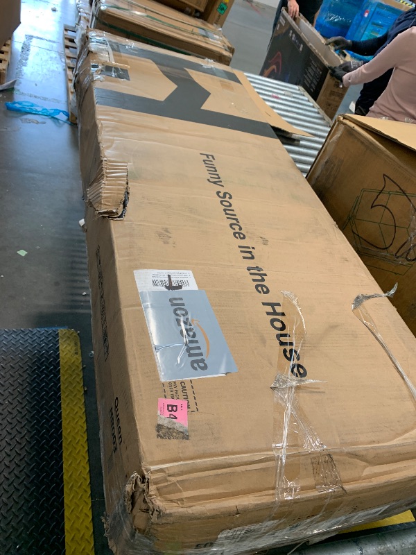 Photo 1 of ** MISSING PARTS / USED ***
HAUSOURCE Queen Bed Frame with Storage Headboard and 4 Drawers LED Lights Metal Platform Non-Slip Without Noise Mattress Foundation Strong Metal Slats Support No Box Spring Needed