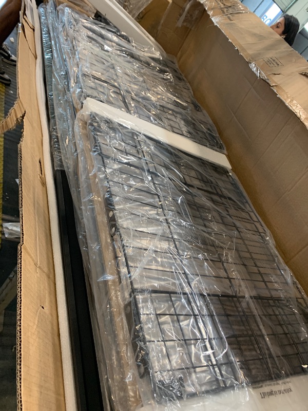 Photo 1 of ** MISSING PARTS / USED ***
HAUSOURCE Queen Bed Frame with Storage Headboard and 4 Drawers LED Lights Metal Platform Non-Slip Without Noise Mattress Foundation Strong Metal Slats Support No Box Spring Needed