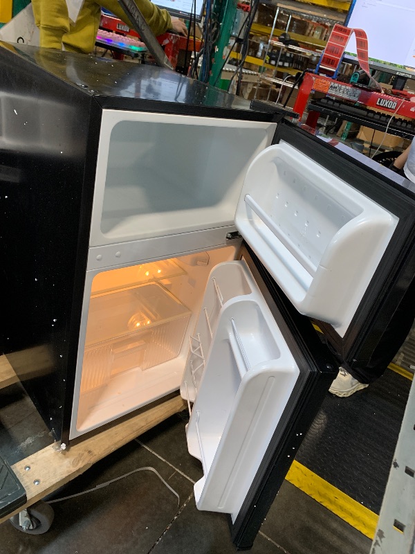 Photo 1 of *** VERY USED *** Midea WHD-113FB1 Double Door Mini Fridge with Freezer for Bedroom Office or Dorm with Adjustable Remove Glass Shelves Compact Refrigerator, 3.1 cu ft, Black