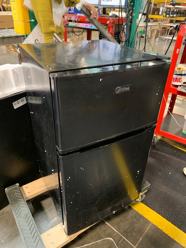 Photo 1 of *** VERY USED *** Midea WHD-113FB1 Double Door Mini Fridge with Freezer for Bedroom Office or Dorm with Adjustable Remove Glass Shelves Compact Refrigerator, 3.1 cu ft, Black