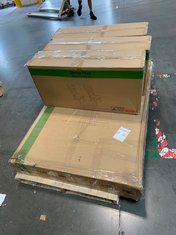 Photo 1 of ** NEW *** Peatuk 6-Piece Solid Wood Dining Table Set for 6, Modern Breakfast Dinette Extendable Kitchen Table with Chairs for Dining Room, Kitchen, Grey