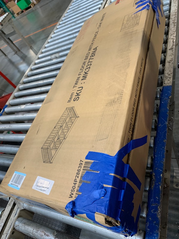 Photo 1 of ** USED/ MISSING PARTS ** Twin Size Kids Montessori Floor Bed,Twin Floor Bed Frame with Slats,Solid Wood Twin Bed Frame for Girls Boys,Natural