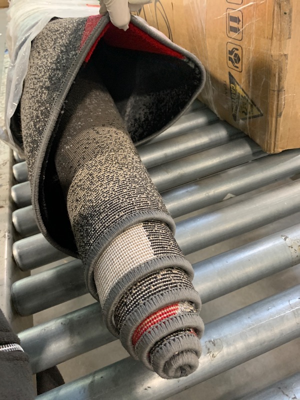 Photo 1 of ** USED/ UNTESTED *** Abstract Rug 8x10 Modern Rug Contemporary Area Rug Large Premium Quality Rug Colorful Thick Carpet for Living Room 2305 Red