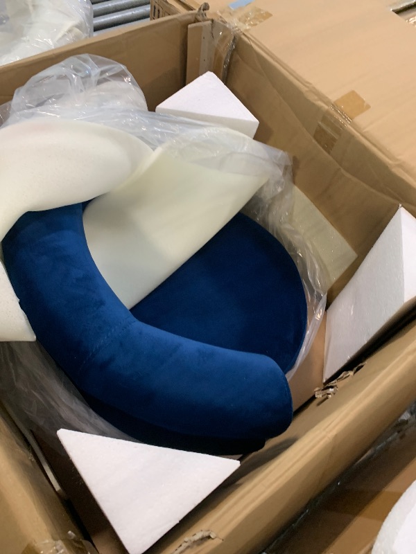 Photo 1 of ** NEW***- Meridian Furniture 798Navy-C Fitzroy Collection Modern | Contemporary Velvet Upholstered Counter Stool with Deep Channel Tufted Back and Gold Metal Capped Legs, Navy, 25" W x 21" D x 35" H, Set of 2