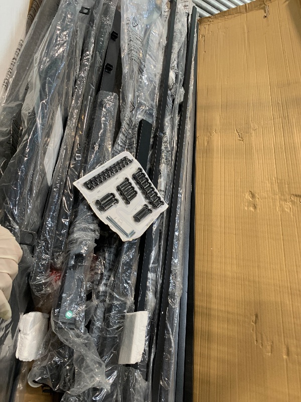 Photo 1 of ** USED* MISSING PARTS **GarveeHome King Size Bed Frame with 2 Storage Drawers and USB Ports, Modern Platform Bed with Upholstered Shelf Headboard, Sturdy, Noise Free, No Box Spring Needed, Gray